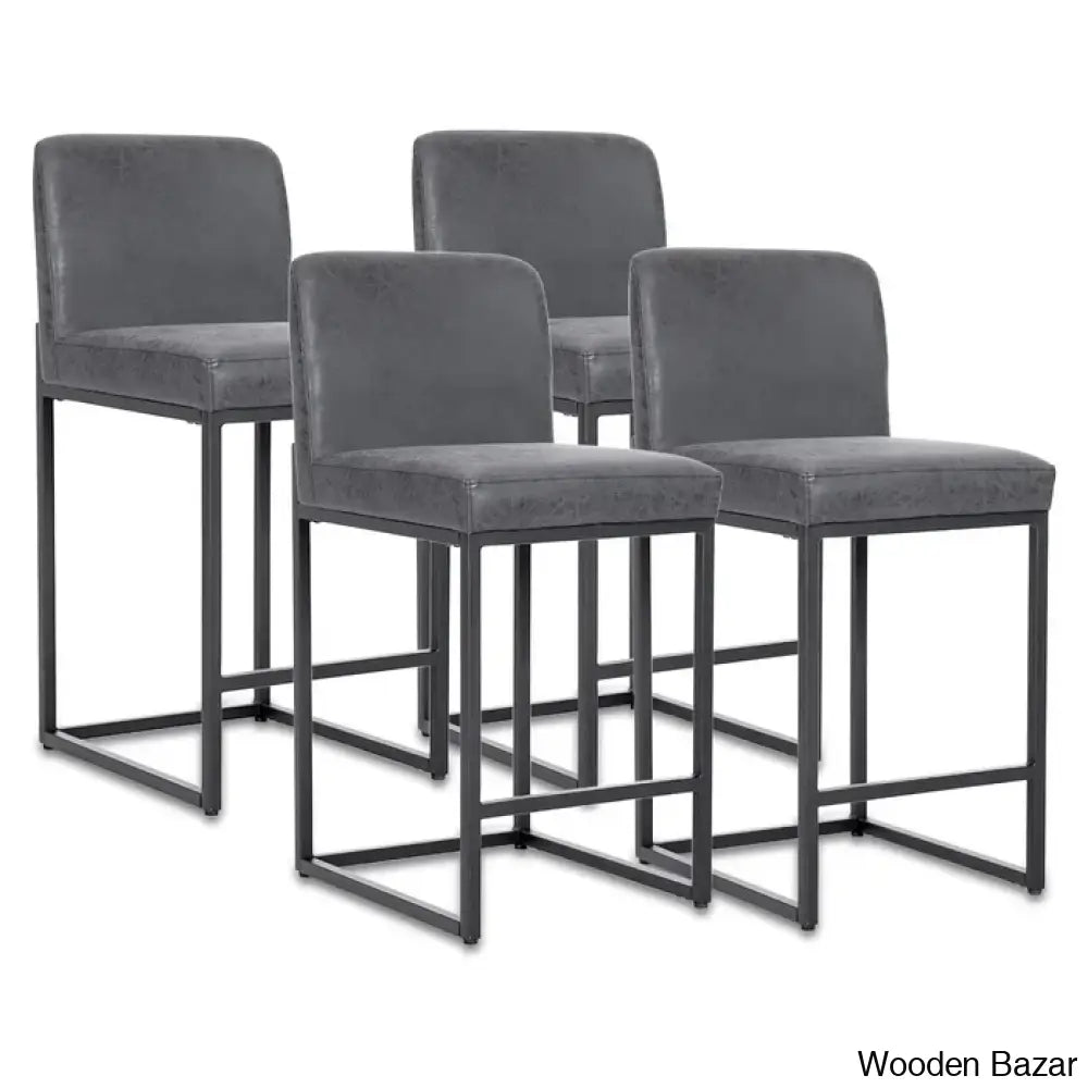 Boisen Swivel Counter And Bar Stool (Set Of 4) - Wooden Bazar