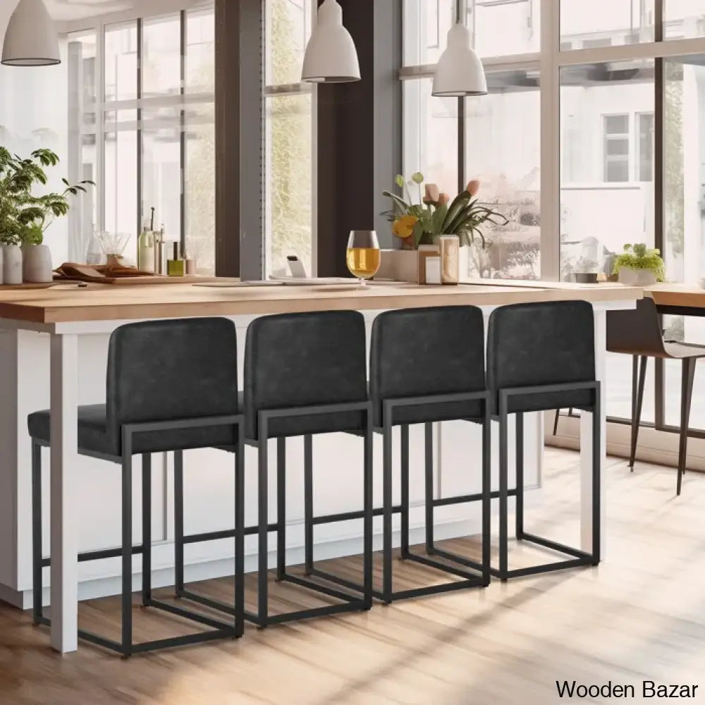 Boisen Swivel Counter And Bar Stool (Set Of 4) - Wooden Bazar