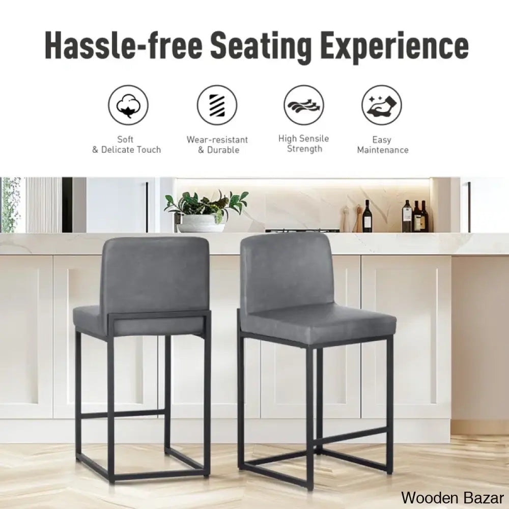 Boisen Swivel Counter And Bar Stool (Set Of 4) - Wooden Bazar