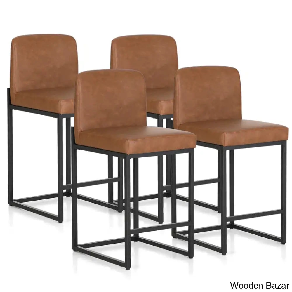 Boisen Swivel Counter And Bar Stool (Set Of 4) - Wooden Bazar