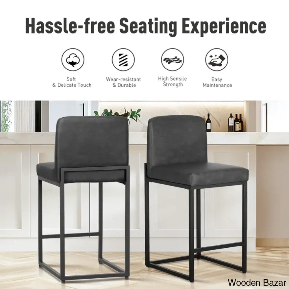 Boisen Swivel Counter And Bar Stool (Set Of 4) - Wooden Bazar