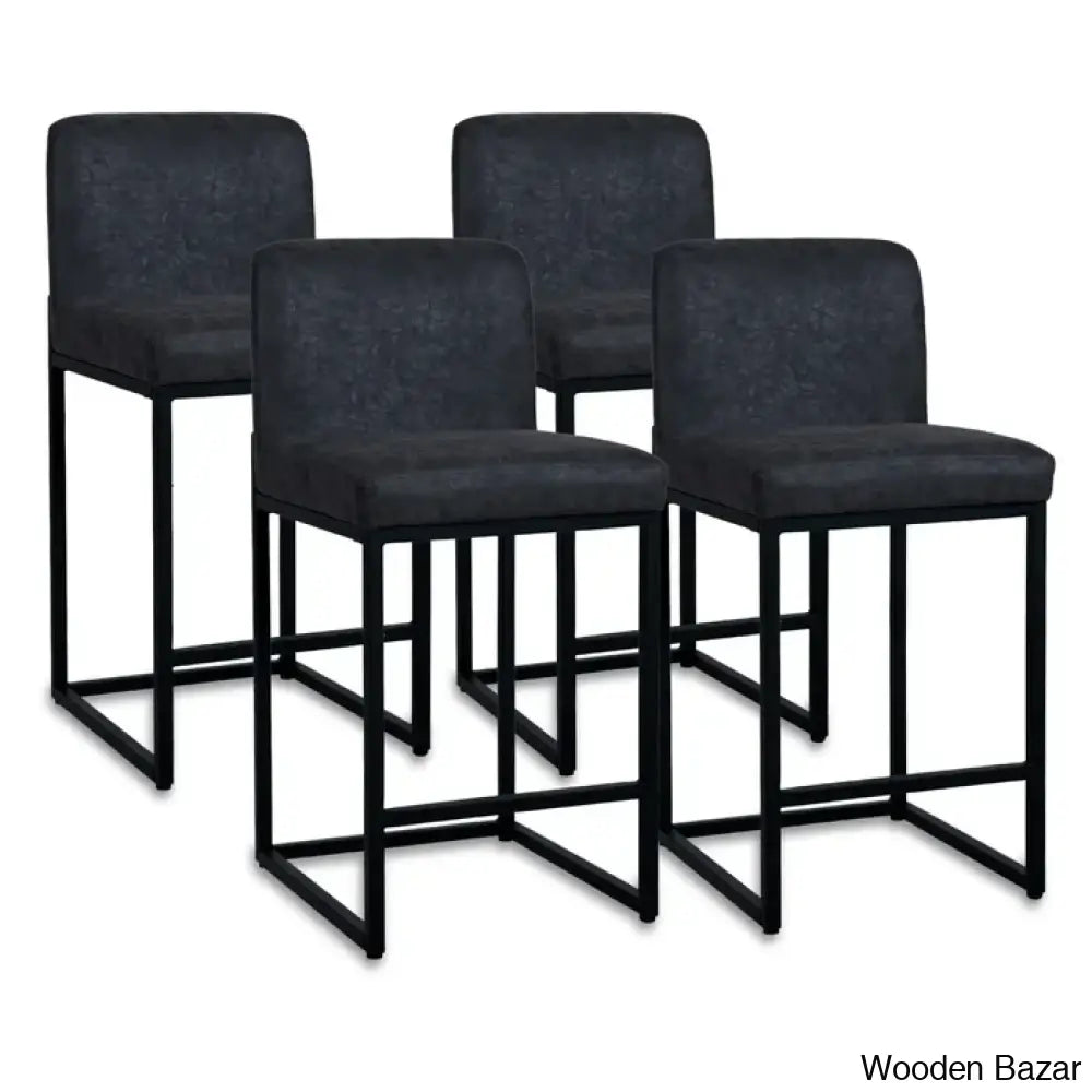 Boisen Swivel Counter And Bar Stool (Set Of 4) - Wooden Bazar