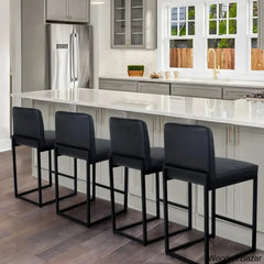 Boisen Swivel Counter And Bar Stool (Set Of 4) - Wooden Bazar Black