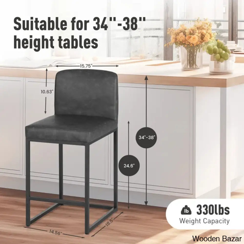 Boisev Swivel Upholstered 24’’ Counter And Bar Stool With Metal Frame (Set Of 2)