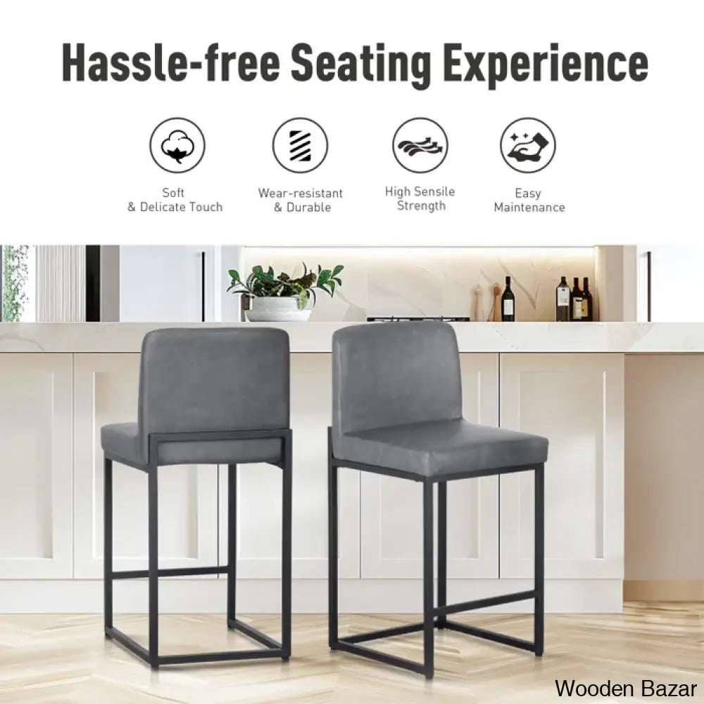 Boisev Swivel Upholstered 24’’ Counter And Bar Stool With Metal Frame (Set Of 2)