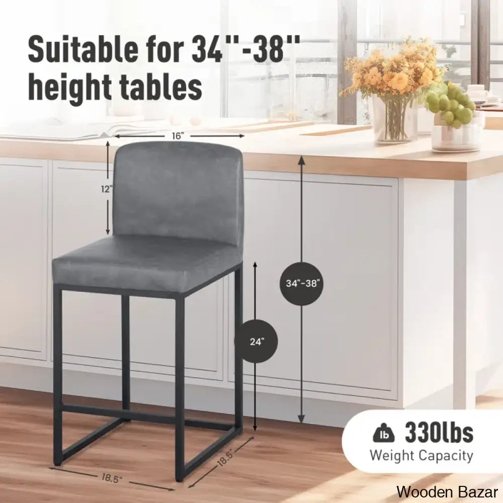 Boisev Swivel Upholstered 24’’ Counter And Bar Stool With Metal Frame (Set Of 2)