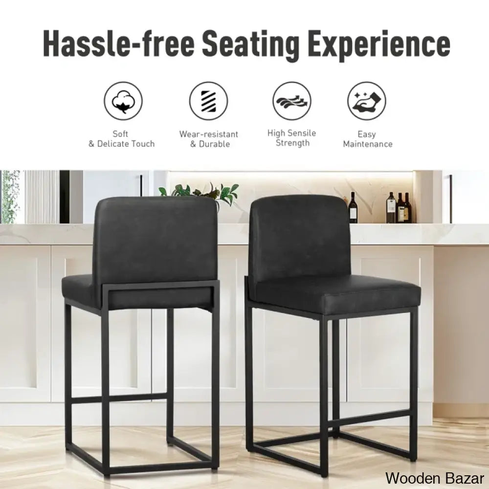 Boisev Swivel Upholstered 24’’ Counter And Bar Stool With Metal Frame (Set Of 2)