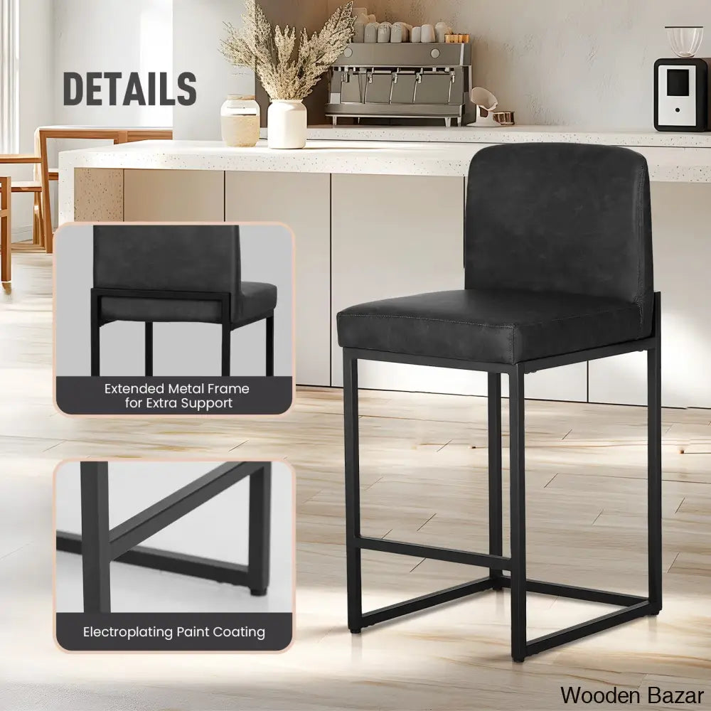 Boisev Swivel Upholstered 24’’ Counter And Bar Stool With Metal Frame (Set Of 2)