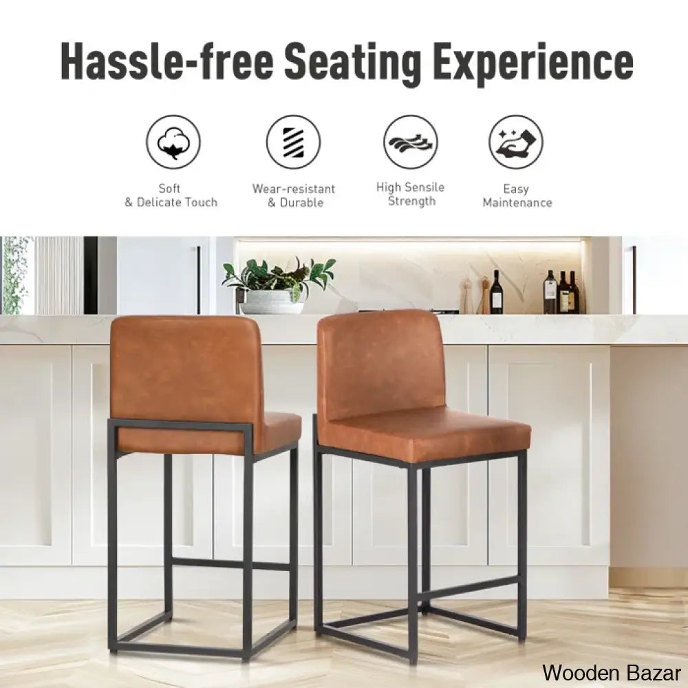 Boisev Swivel Upholstered 24’’ Counter And Bar Stool With Metal Frame (Set Of 2)