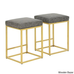 Boroughc Upholstered Counter And Bar Stool With Metal Frame (Set Of 2)