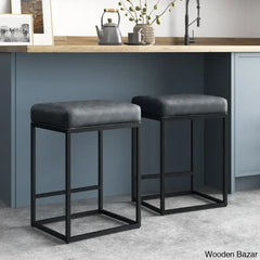 Boroughc Upholstered Counter And Bar Stool With Metal Frame (Set Of 2)