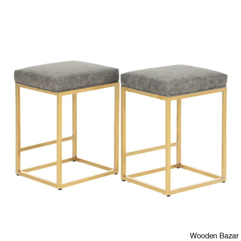 Boroughc Upholstered Counter And Bar Stool With Metal Frame (Set Of 2)