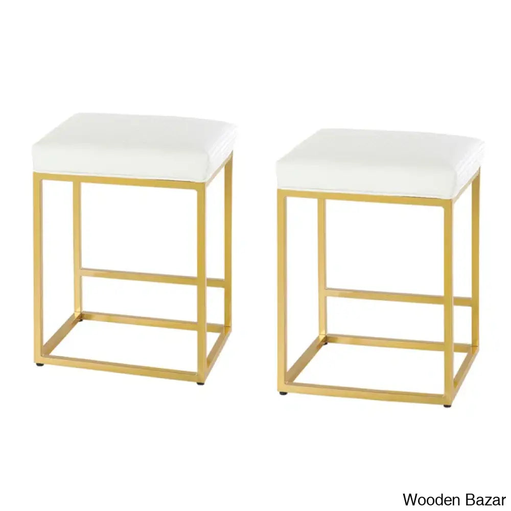 Boroughc Upholstered Counter And Bar Stool With Metal Frame (Set Of 2)