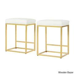 Boroughc Upholstered Counter And Bar Stool With Metal Frame (Set Of 2)