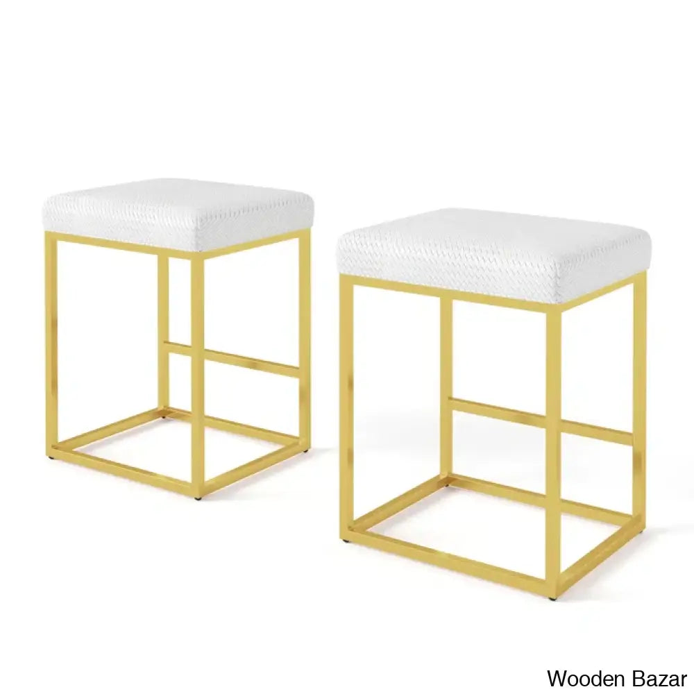 Boroughc Upholstered Counter And Bar Stool With Metal Frame (Set Of 2)