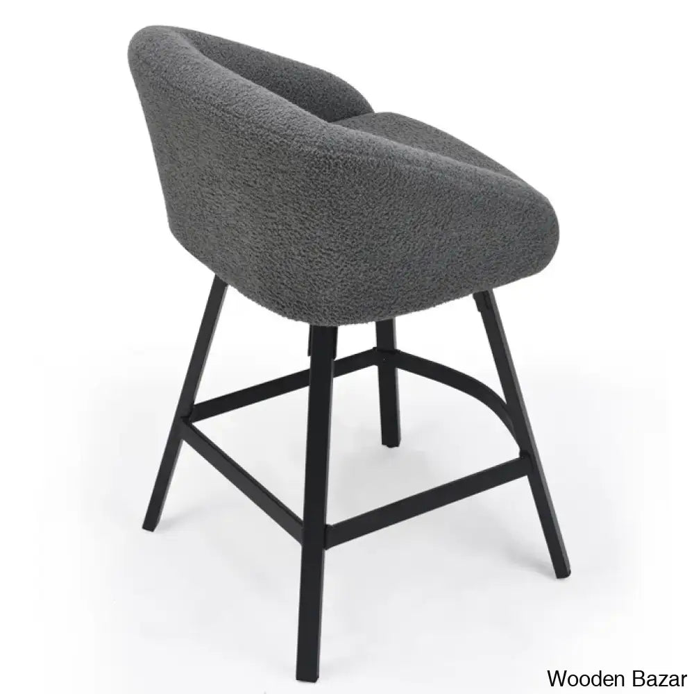 Bouclen Swivel Upholstered 27.1’’ Modern Counter And Bar Stool (Set Of 2)