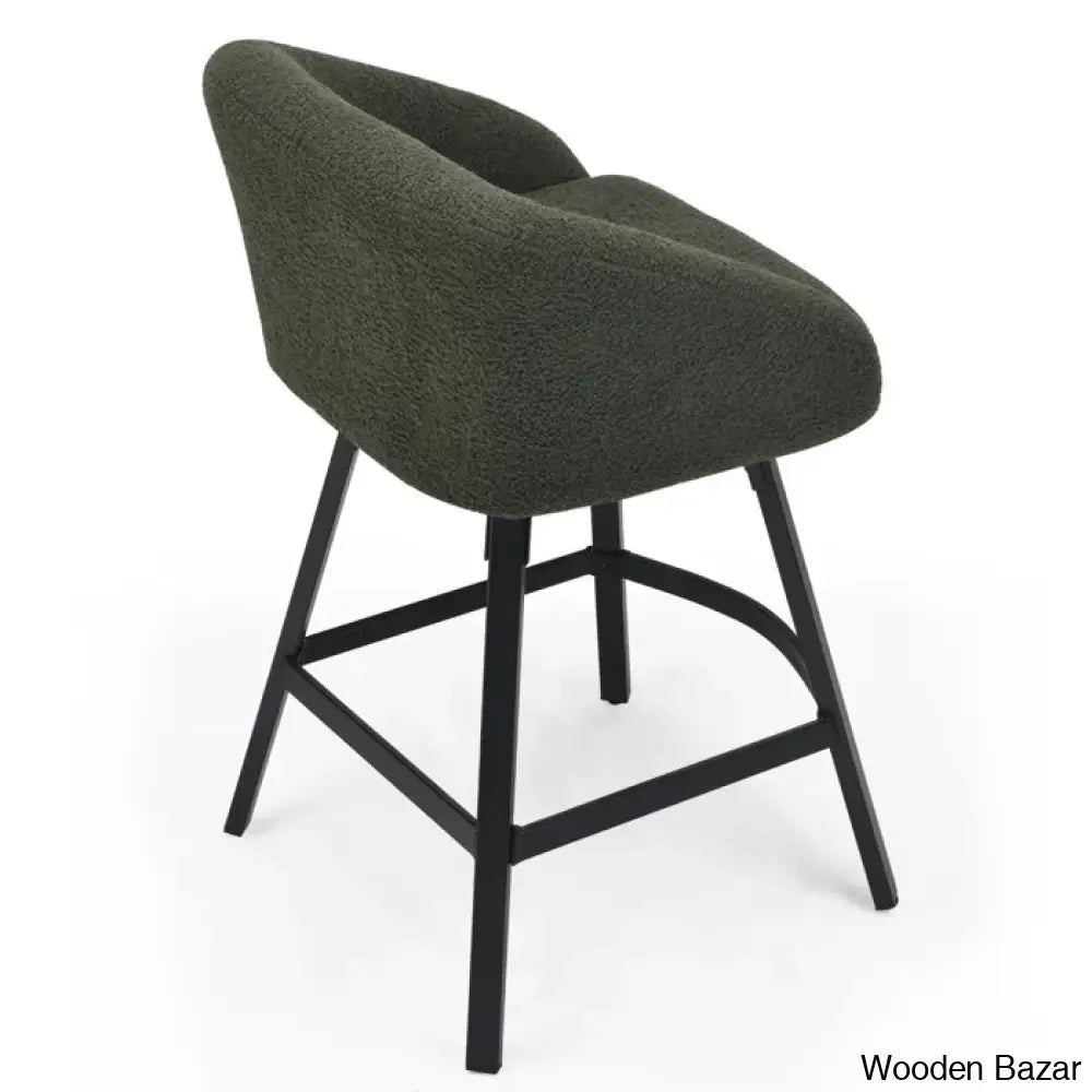 Bouclen Swivel Upholstered 27.1’’ Modern Counter And Bar Stool (Set Of 2)