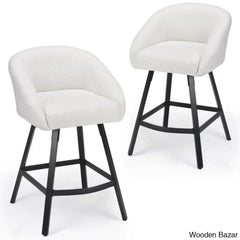 Bouclen Swivel Upholstered 27.1’’ Modern Counter And Bar Stool (Set Of 2)