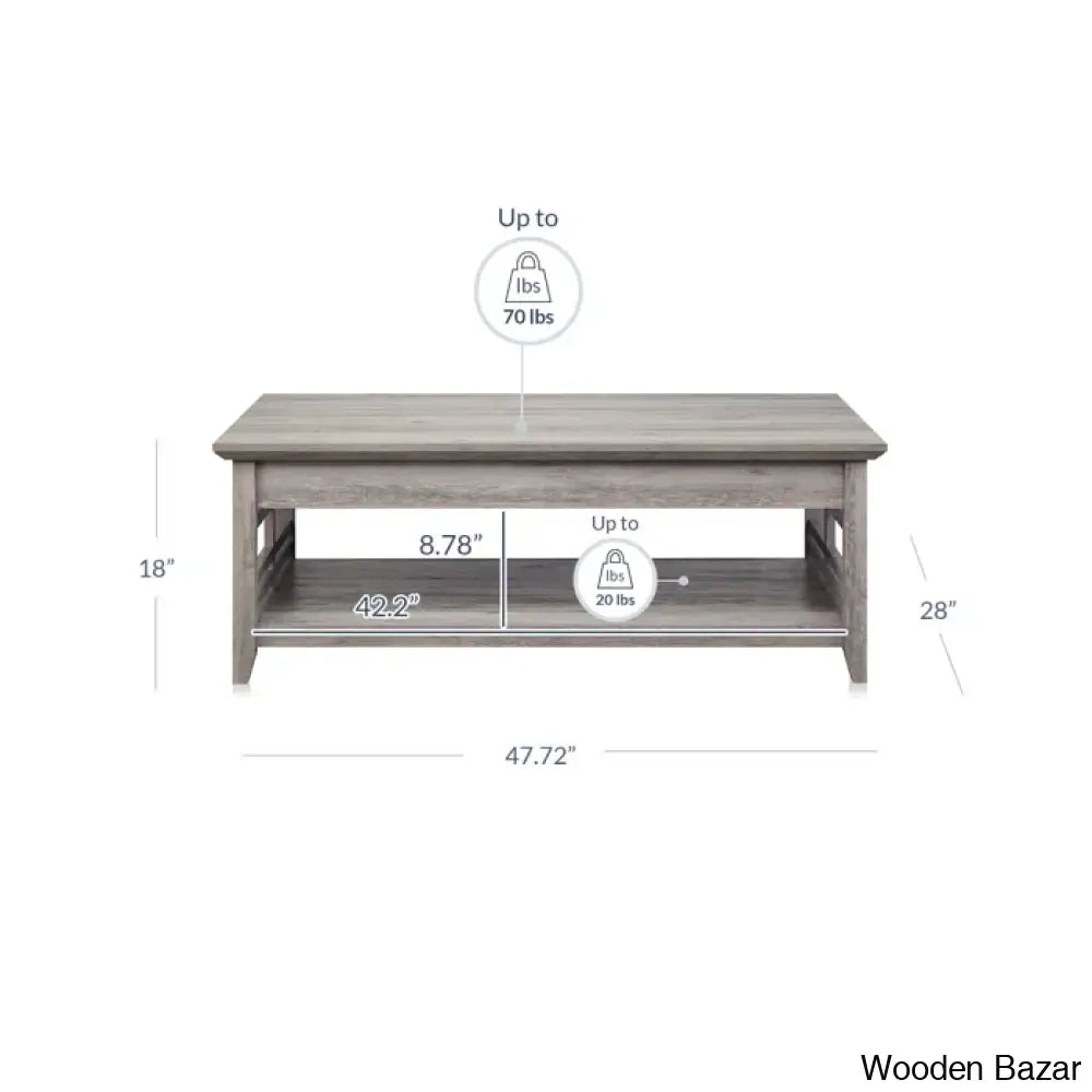 Bovadillas Floor Shelf Coffee And Center Table With Storage 47.72’’ L