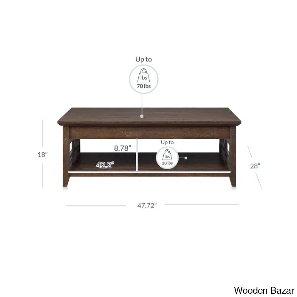 Bovadillas Floor Shelf Coffee And Center Table With Storage 47.72’’ L