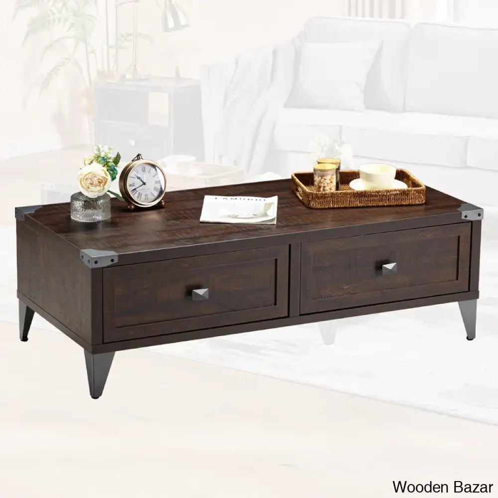 Bowrahy Coffee And Center Table With 2 Large Drawers