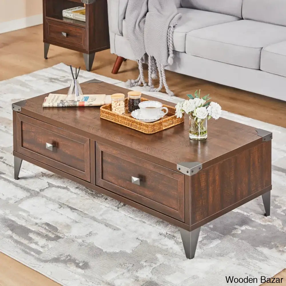 Bowrahy Coffee And Center Table With 2 Large Drawers