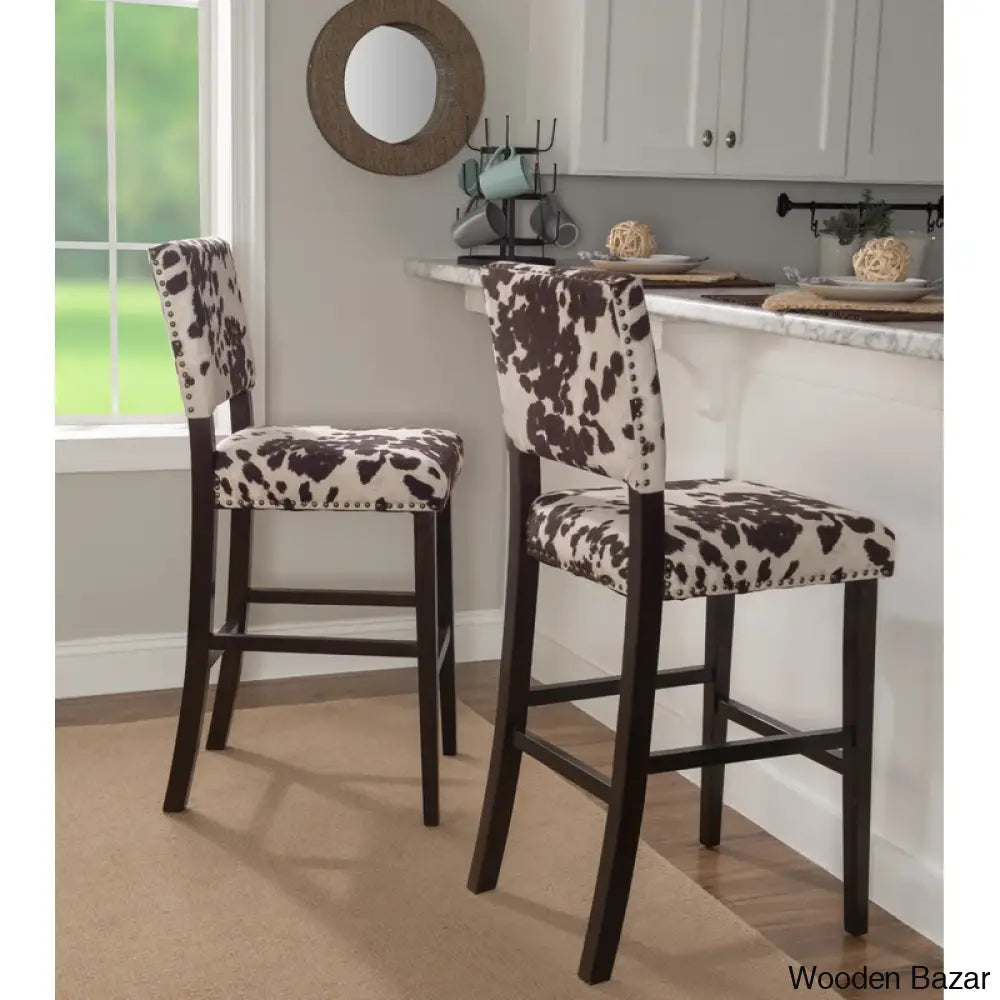 Boyabato Swivel Upholstered Nailhead Trim Counter And Bar Stool