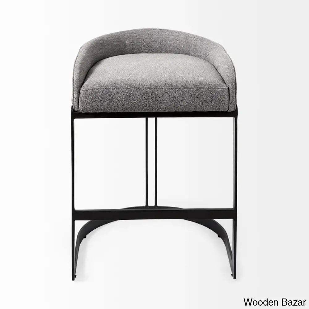 Bradleys Upholstered Counter And Bar Stool With Metal Frame Gray / Black (24.75’’ Seat Height)