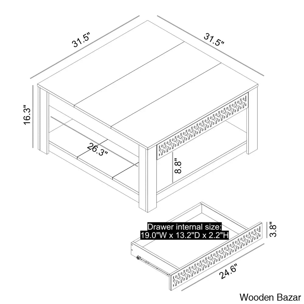 Brandarius 4 Legs Coffee And Center Table With Storage