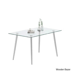 Brawley 4 & 8 Seater Dining Table Set In Glass Top