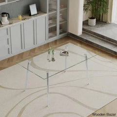 Brawley 4 & 8 Seater Dining Table Set In Glass Top