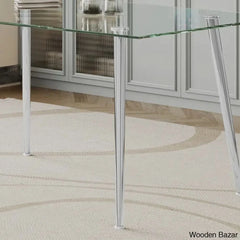 Brawley 4 & 8 Seater Dining Table Set In Glass Top