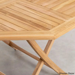 Breeze Folding Royal Wooden Four-Seater Dining Table Set