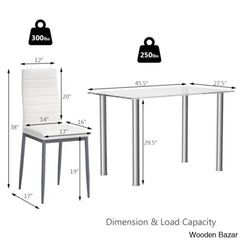 Breri New 4 Seater Glass Top Dining Set - Wooen Bazar