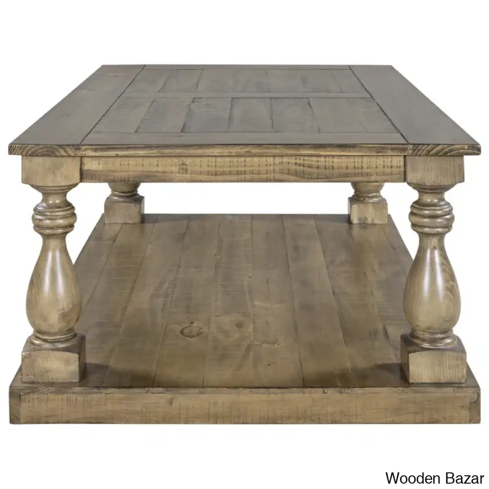 Brhiannan Solid Wood Elegant Coffee And Center Table