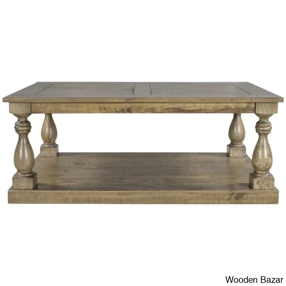 Brhiannan Solid Wood Elegant Coffee And Center Table