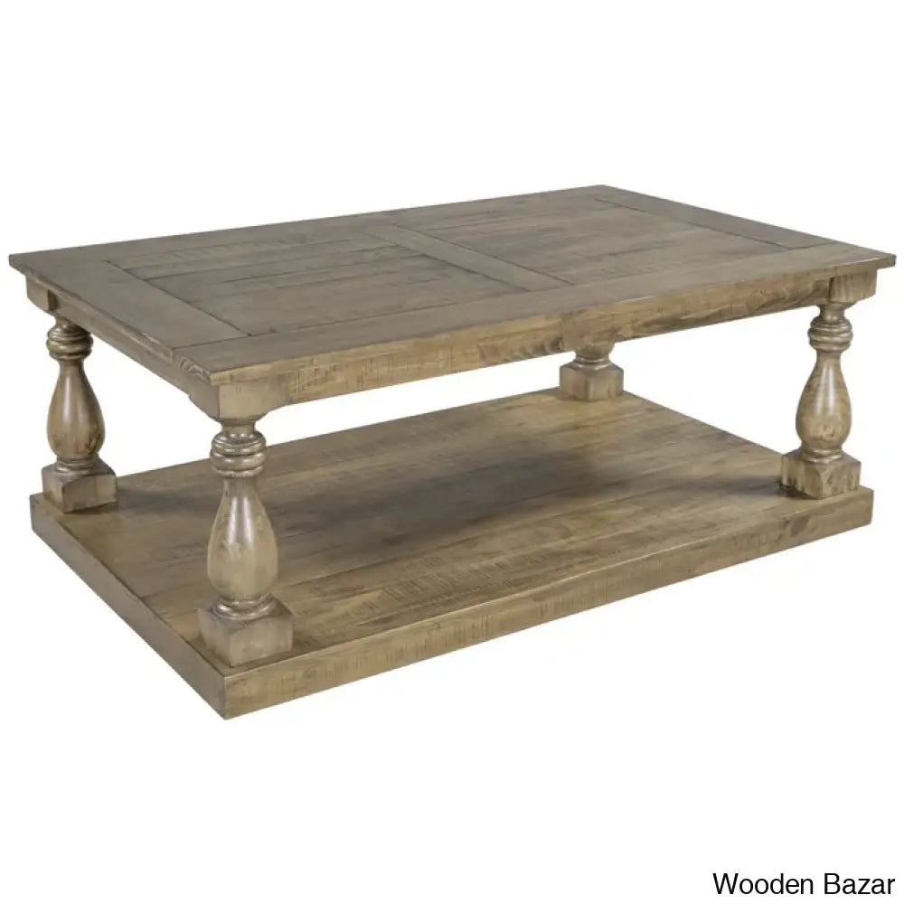 Brhiannan Solid Wood Elegant Coffee And Center Table