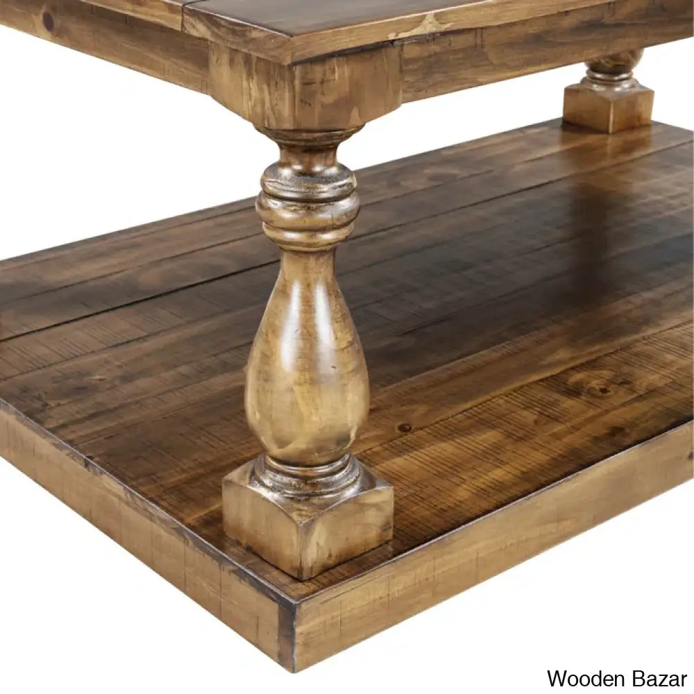 Brhiannan Solid Wood Elegant Coffee And Center Table