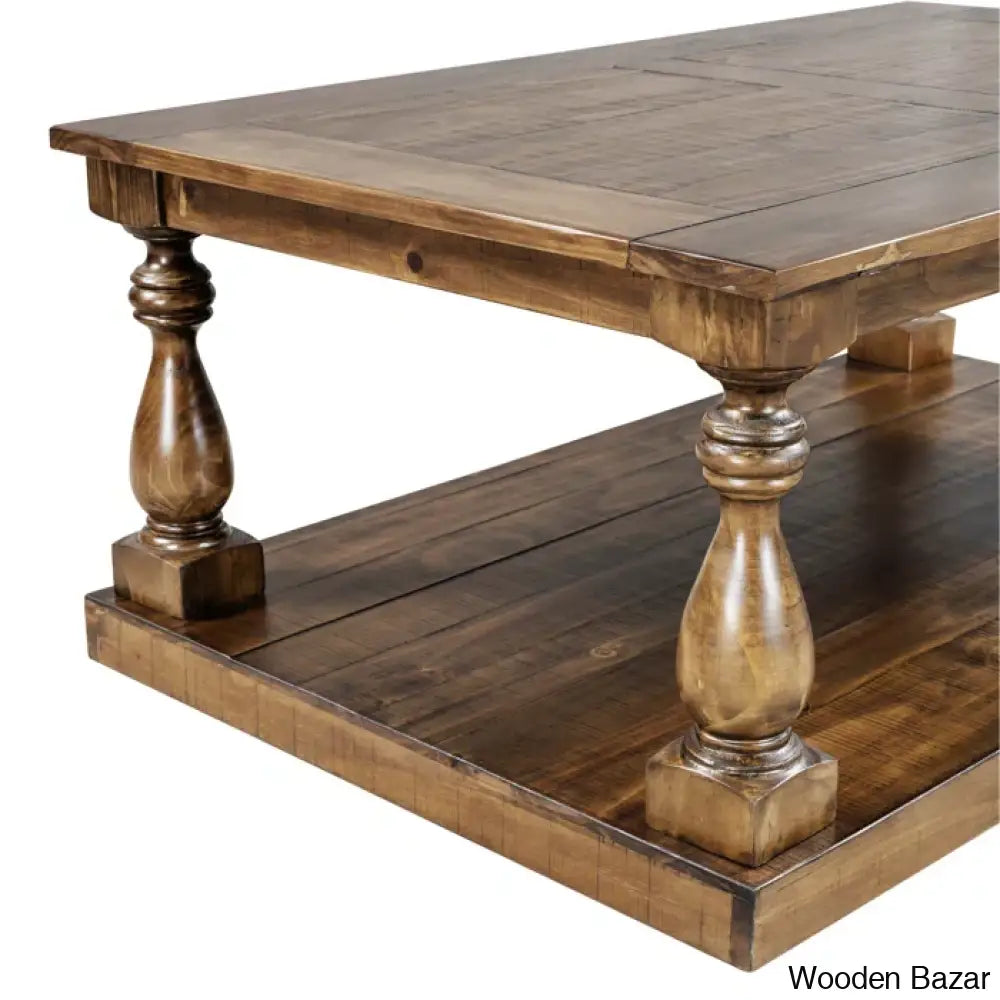 Brhiannan Solid Wood Elegant Coffee And Center Table