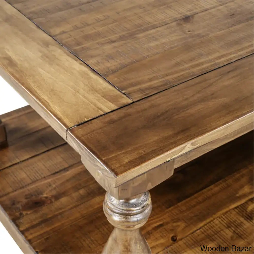 Brhiannan Solid Wood Elegant Coffee And Center Table