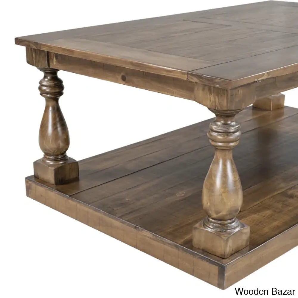 Brhiannan Solid Wood Elegant Coffee And Center Table