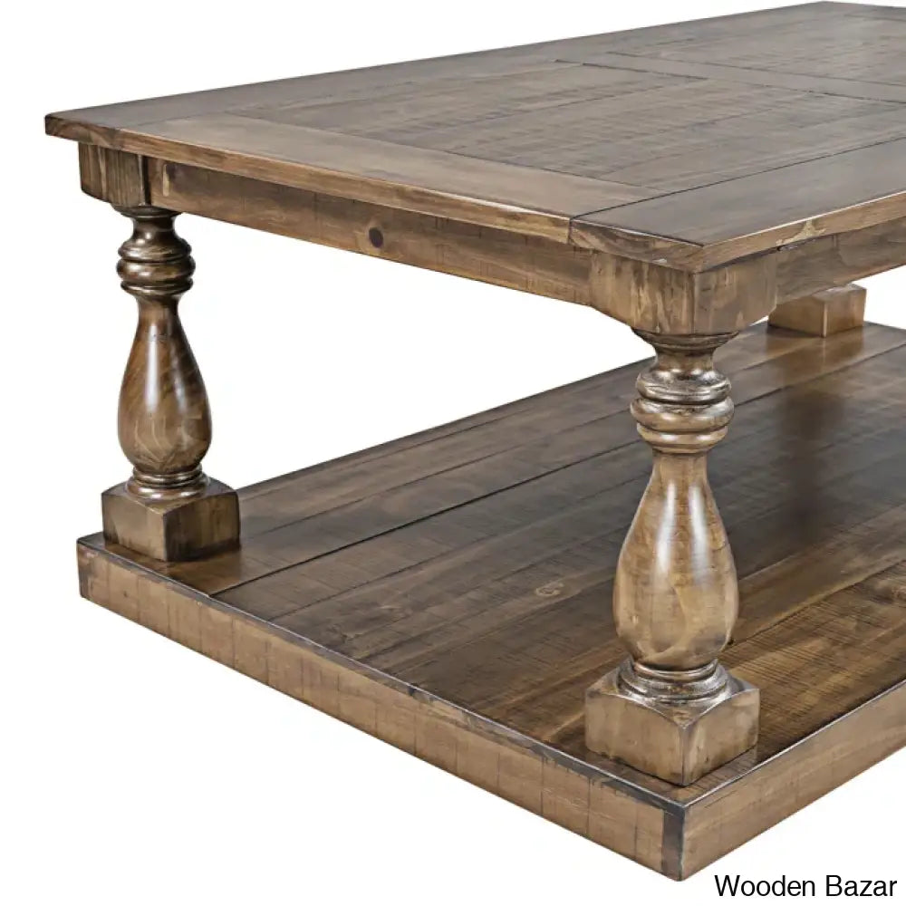 Brhiannan Solid Wood Elegant Coffee And Center Table