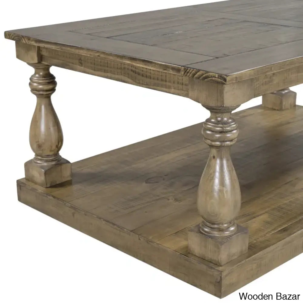 Brhiannan Solid Wood Elegant Coffee And Center Table