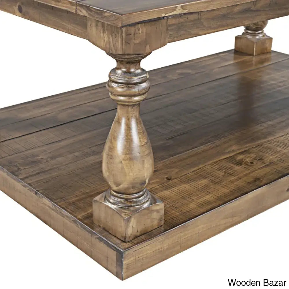 Brhiannan Solid Wood Elegant Coffee And Center Table