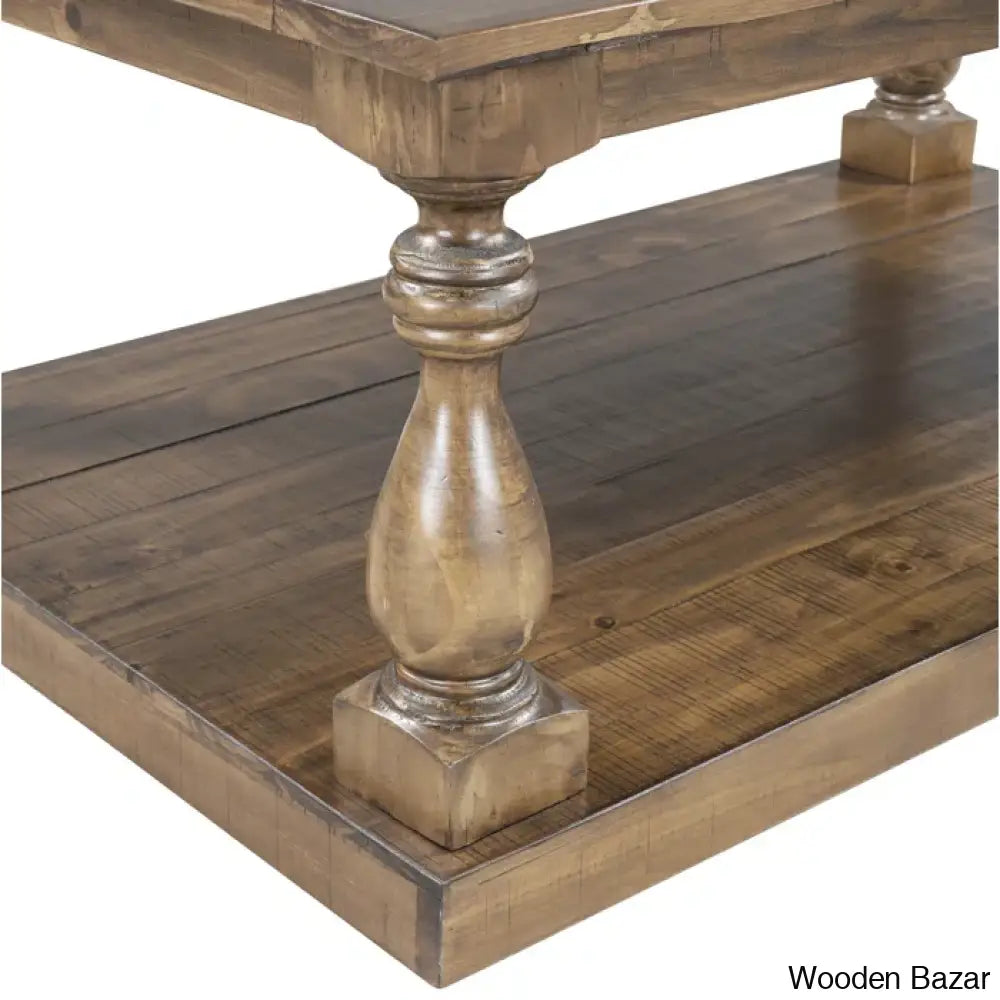 Brhiannan Solid Wood Elegant Coffee And Center Table