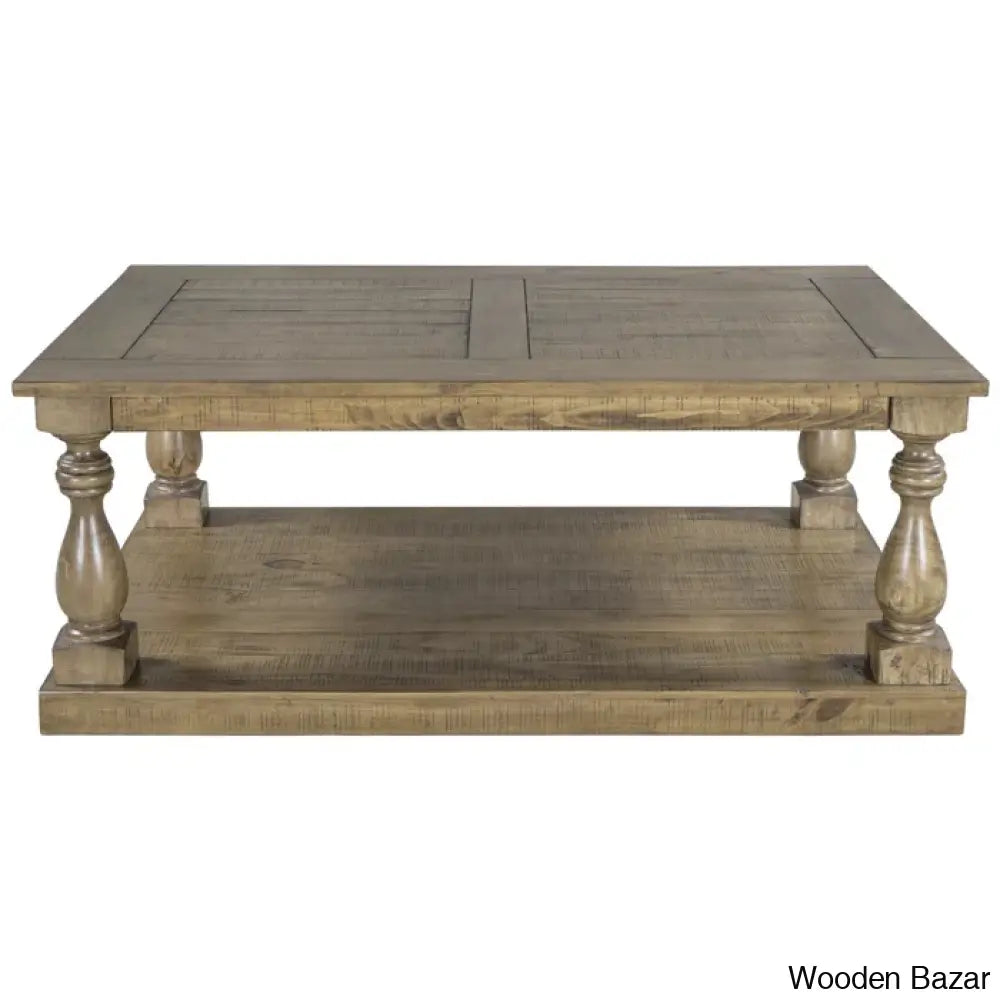 Brhiannan Solid Wood Elegant Coffee And Center Table