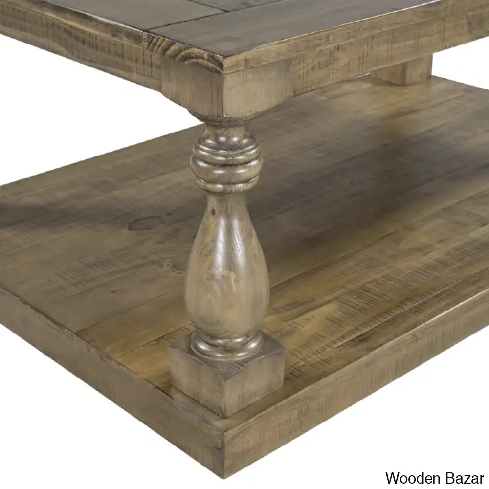 Brhiannan Solid Wood Elegant Coffee And Center Table