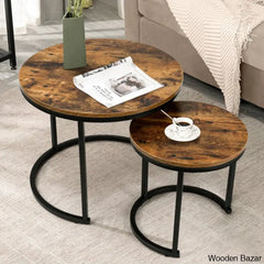 Briajahnm Nesting Coffee And Center Table Rustic Brown