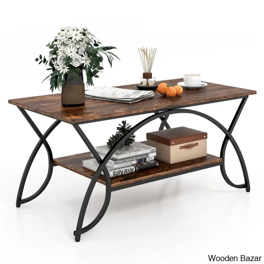 Brichellex Coffee And Center Table Rustic Brown