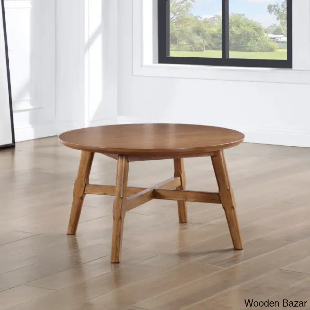 Briden 32’’ Round Solid Wood Coffee And Center Table